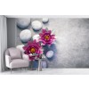 Pink Lotus Flower & Grey Pebble Wall Mural Wallpaper