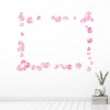 Rose Petal Frame Pink Flowers Wall Sticker