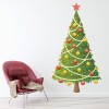 Christmas Tree Red Gold Baubles Wall Sticker