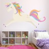 Jumping Unicorn Rainbow Hair Wall Sticker