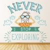 Never Stop Exploring Travel Quote Wall Sticker