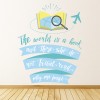 The World Is A Book Travel Quote Wall Sticker