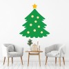 Simple Christmas Tree Gold Star Wall Sticker