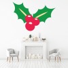 Green Holly Christmas Wall Sticker
