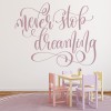 Never Stop Dreaming Fairytale Quote Wall Sticker