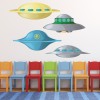 Alien Spaceship UFO Space Wall Sticker Set