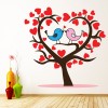 Cute Bird Tree Pink Love Hearts Wall Sticker