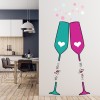 Mr & Mrs Wedding Champagne Wall Sticker
