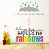 Without Rain Rainbow Quote Wall Sticker