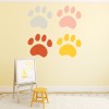 Colourful Paw Prints Dogs Cats Wall Sticker Set