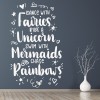 Unicorn Quote Dance With Fairies Wall Sticker