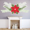 Red Christmas Flower Festive Wreath Wall Sticker