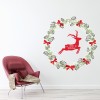 Reindeer Wreath Merry Christmas Wall Sticker