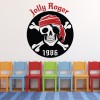 Jolly Roger Pirate Skull Badge Wall Sticker