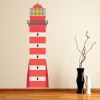 Red Stripe Lighthouse Nautical Wall Sticker