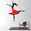Ballet Dancer Red Dress Wall Sticker