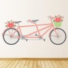 Pink Bicycle Flower Basket Wall Sticker