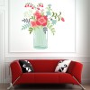 Floral Vase Pink Flowers Wall Sticker