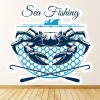 Sea Fishing Sign Logo Wall Sticker