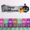 Happy Halloween Grey Pumpkin Banner Wall Sticker