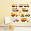 Truck Digger Lorry Construction Wall Sticker Set