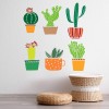Cactus Prickly Plant Wall Sticker Set
