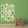 Cute Cactus Prickly Plant Wall Sticker Set