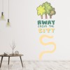 Away From The City Adventure Quote Wall Sticker