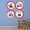 Chemistry Symbols Science Laboratory Wall Sticker Set