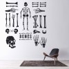 Happy Halloween Skeleton Bones Wall Sticker Set