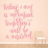 Today I Am A Mermaid Unicorn Quote Wall Sticker