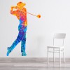 Golf Player Abstract Art Wall Sticker