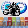 Black Motorbike Blue Speedo Wall Sticker