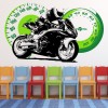 Black Motorbike Green Speedo Wall Sticker