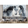 Beautiful Grey Stallions Winter Horse Wall Mural Wallpaper