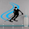 Female Skier Skiing Winter Sports Wall Sticker