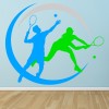 Tennis Players Blue Green Wall Sticker