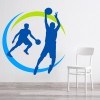 Basketball Players Green Blue Sports Wall Sticker