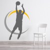 Basketball Player Grey Yellow Wall Sticker