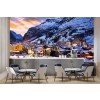 French Alps Winter Village Wall Mural Wallpaper