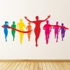Rainbow Runners Sports Race Wall Sticker