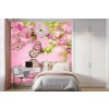 Pink Flower Blossom Butterfly Wall Mural Wallpaper
