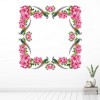 Pink Flowers Floral Pheasant Frame Wall Sticker