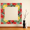 Red Yellow Flowers Floral Frame Wall Sticker