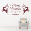Merry Christmas Reindeer Quote Wall Sticker