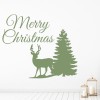 Merry Christmas Reindeer Tree Wall Sticker