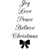 Love Joy Peace Christmas Quote Wall Sticker