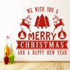 Merry Christmas & Happy New Year Quote Wall Sticker