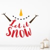 Let It Snow Christmas Festive Snowman Wall Sticker