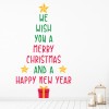 We Wish You A Merry Christmas Festive Tree Wall Sticker